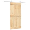 Porte coulissante et kit de quincaillerie 95x210 cm pin massif 