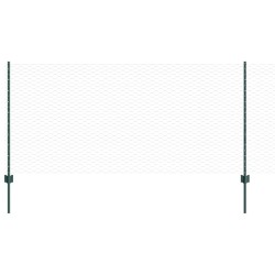 Poteaux de clôture 5 pcs U-Channel Vert 100 cm Acier 