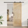 Porte coulissante avec kit de matériel 83x232 cm en bois massif de pin 