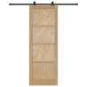 Porte coulissante avec kit de matériel 83x232 cm en bois massif de pin 