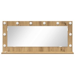 Miroir de maquillage avec lumières LED Chêne Artisan 100x45x18 cm 