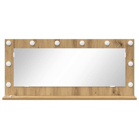 Miroir de maquillage avec lumières LED Chêne Artisan 100x45x18 cm 