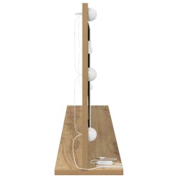 Miroir de maquillage avec lumières LED Chêne Artisan 100x45x18 cm 