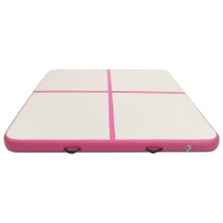 Tapis gonflable de gymnastique avec pompe 200x200x10cm PVC Rose 