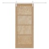 Porte Coulissante avec Ensemble de Quincaillerie 83x202 cm Bois Massif de Pin 