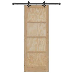 Porte coulissante avec ensemble de quincaillerie 'ORKDAL'en bois massif de pin 
