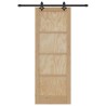 Porte coulissante avec ensemble de quincaillerie 'ORKDAL'en bois massif de pin 