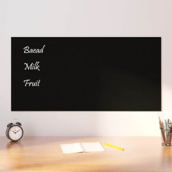 Tableau noir magnétique mural Noir 100x50 cm Verre trempé 
