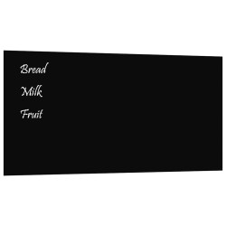 Tableau noir magnétique mural Noir 100x50 cm Verre trempé 