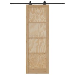 Porte coulissante avec kit de quincaillerie 78x232 cm Bois massif Pin 