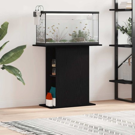 Support d'aquarium en chêne noir 75 x 36 x 72,5 cm Bois d'ingénierie 