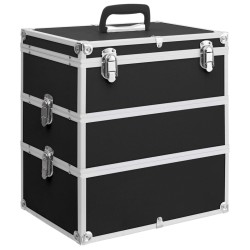 Mallette à maquillage 37x24x40 cm Noir Aluminium 