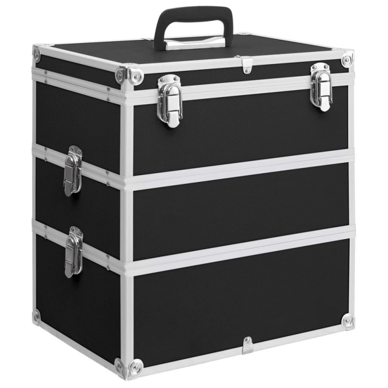 Mallette à maquillage 37x24x40 cm Noir Aluminium 