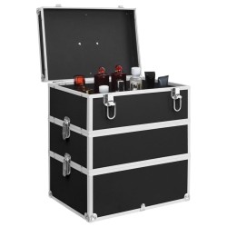 Mallette à maquillage 37x24x40 cm Noir Aluminium 