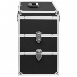 Mallette à maquillage 37x24x40 cm Noir Aluminium 