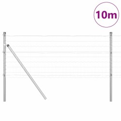 Clôture Euro avec 7 poteaux de 0,4 x 10 m en acier galvanisé 
