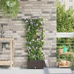 Jardinières de jardin 1 pc Marron 40 x 40 x 126 cm Plastique 