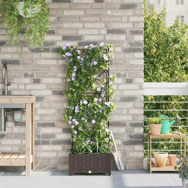 Jardinières de jardin 1 pc Marron 40 x 40 x 126 cm Plastique 