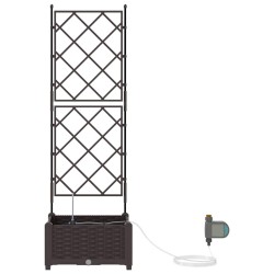 Jardinières de jardin 1 pc Marron 40 x 40 x 126 cm Plastique 