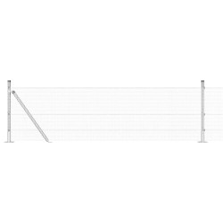 Set de poteaux de clôture 10 x 0,5 m Pack de 2 Acier galvanisé 