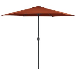 Parasol de jardin et mât en aluminium 270x246 cm Terre cuite 