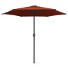 Parasol de jardin et mât en aluminium 270x246 cm Terre cuite 