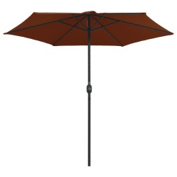 Parasol de jardin et mât en aluminium 270x246 cm Terre cuite 