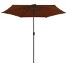 Parasol de jardin et mât en aluminium 270x246 cm Terre cuite 