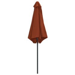 Parasol de jardin et mât en aluminium 270x246 cm Terre cuite 