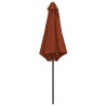 Parasol de jardin et mât en aluminium 270x246 cm Terre cuite 