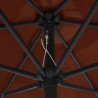 Parasol de jardin et mât en aluminium 270x246 cm Terre cuite 