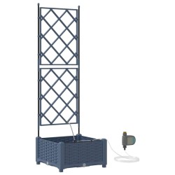 Cache-pot de jardin Treillis Gris 40 x 40 x 126cm Plastique 