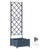 Cache-pot de jardin Treillis Gris 40 x 40 x 126cm Plastique 