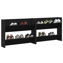 Cabinets à chaussures muraux 2 pcs Chêne noir 60 x 18 x 60 cm 