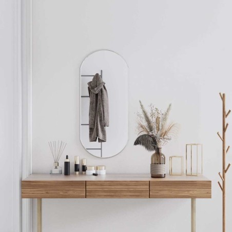 Miroir mural Argenté 90x40 cm Ovale 