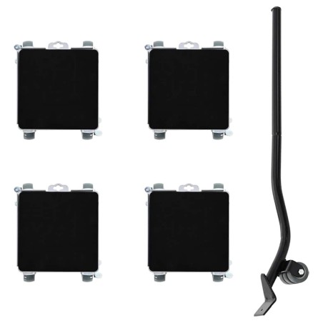 Roulettes pour meubles 4 pièces avec élévateur 17,5 x 16 x 7,5 cm Acier 1600 kg 