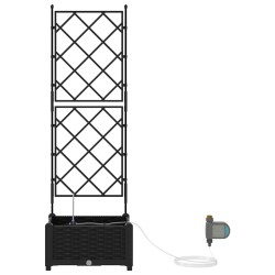 Jardinières de jardin 1 pc Noir 40 x 40 x 126 cm Plastique 