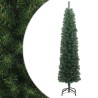Sapin de Noël artificiel mince avec support vert 210 cm PVC 