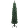 Sapin de Noël artificiel mince avec support vert 210 cm PVC 