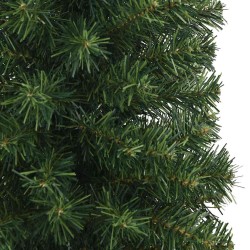 Sapin de Noël artificiel mince avec support vert 210 cm PVC 