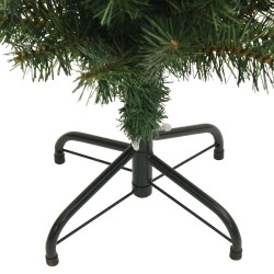 Sapin de Noël artificiel mince avec support vert 210 cm PVC 