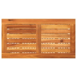 Table de jardin beige 70x38x42 cm résine tressée et bois acacia 