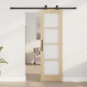 Porte Coulissante avec Ensemble de Quincaillerie 'ORKDAL'en Bois Massif et Verre 