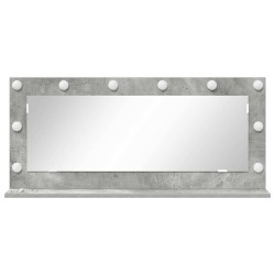 Miroir de maquillage avec lumières LED Gris béton 100x45x18 cm 