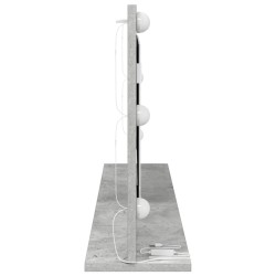 Miroir de maquillage avec lumières LED Gris béton 100x45x18 cm 