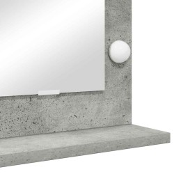 Miroir de maquillage avec lumières LED Gris béton 100x45x18 cm 