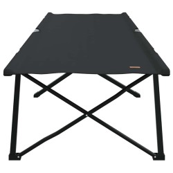 Chaise longue pliable de avec sac de transport, noire, en tissu oxford 600D. 