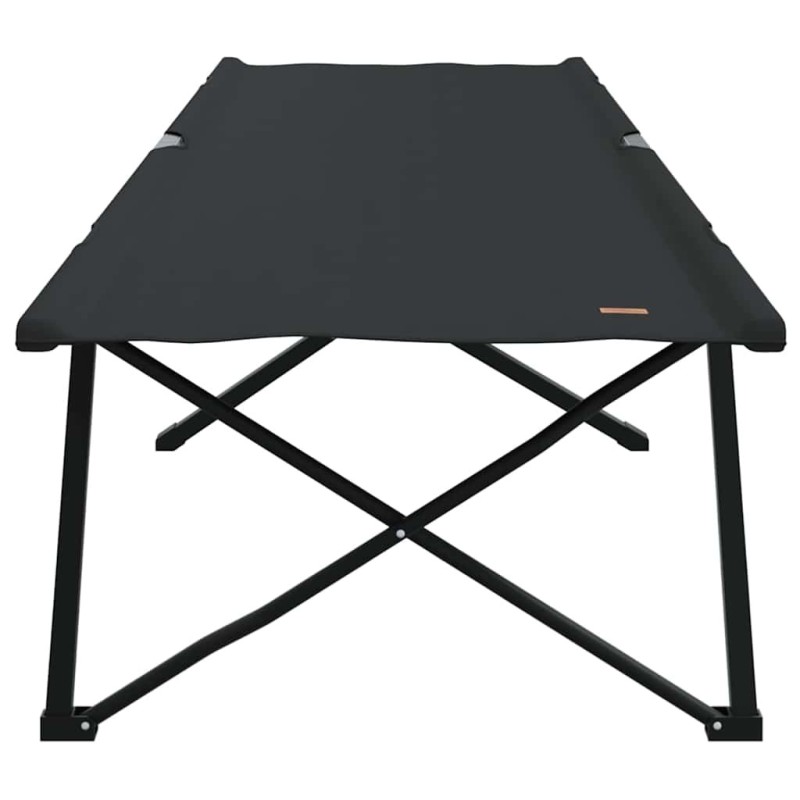 Chaise longue pliable de avec sac de transport, noire, en tissu oxford 600D. 