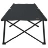 Chaise longue pliable de avec sac de transport, noire, en tissu oxford 600D. 