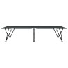 Chaise longue pliable de avec sac de transport, noire, en tissu oxford 600D. 